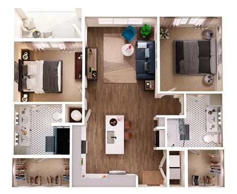 The Crown of Queen City Apartments in Charlotte, North Carolina B1B Floor Plan
